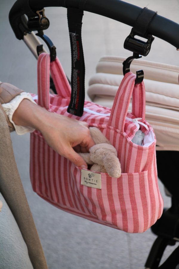 Pack colchoneta universal y bolsa de carro Stripes Pink - Imagen 4
